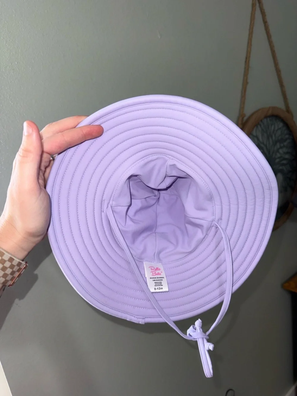 Ruffle Butts Lilac Wide Brim Sun Hat with Chin Strap 0-12 Month